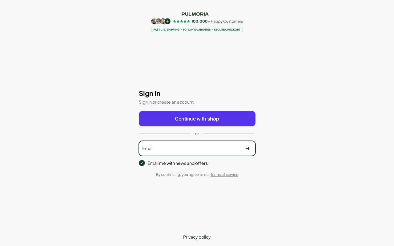 Screenshot of account.pulmoria.com