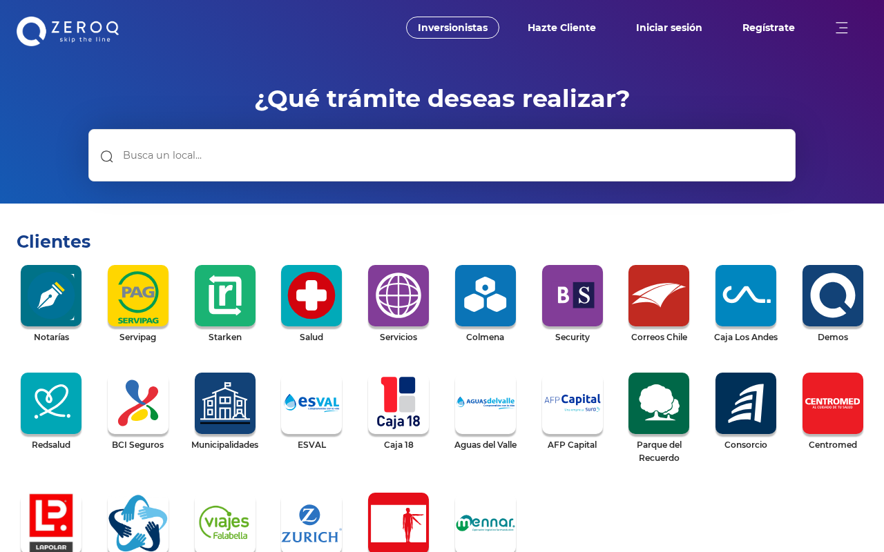 Screenshot of zeroq.cl