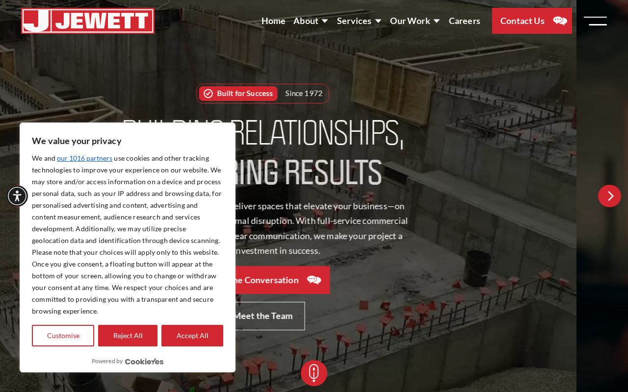 Screenshot of www.jewettconstruction.com