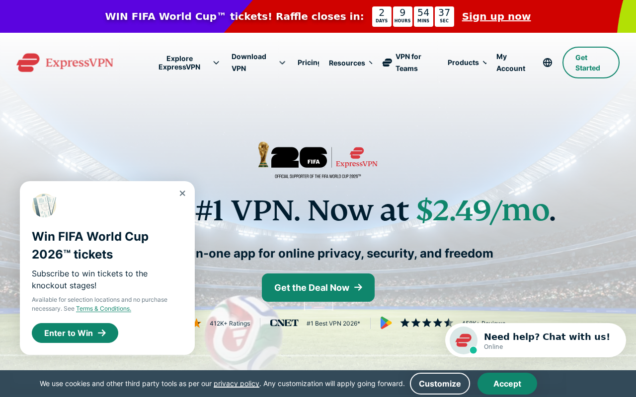 Screenshot of expressvpn.com