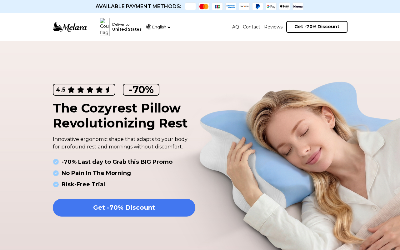 Captured page preview of cozyrestpillow.ca