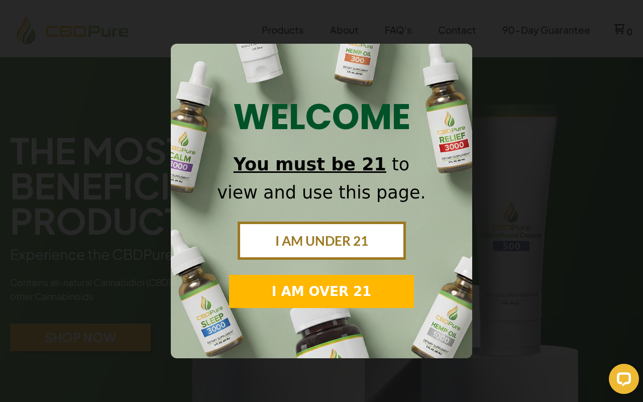 Screenshot of cbdpure.com