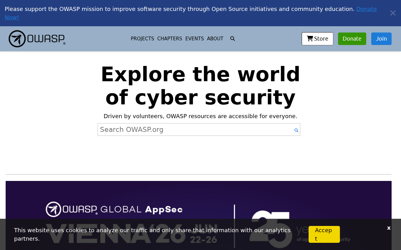 Screenshot of owasp.org
