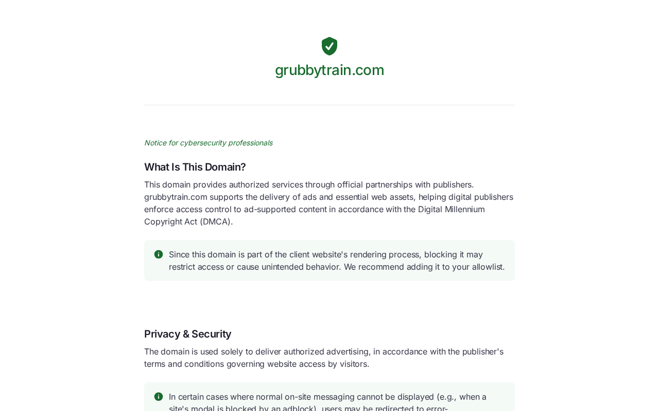 Screenshot of grubbytrain.com