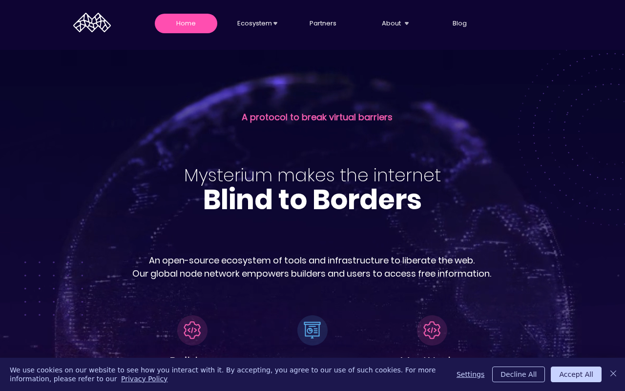 Screenshot of mysterium.network