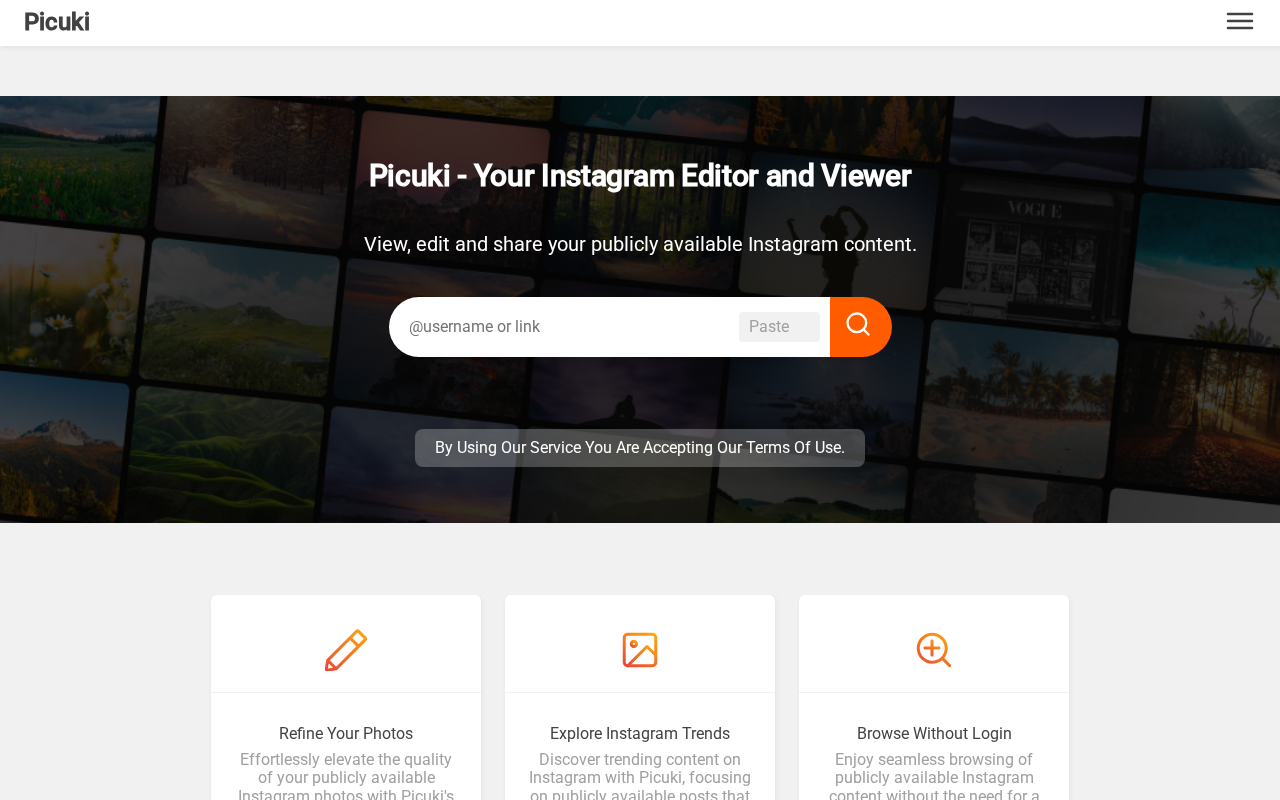 Screenshot of picuki.to