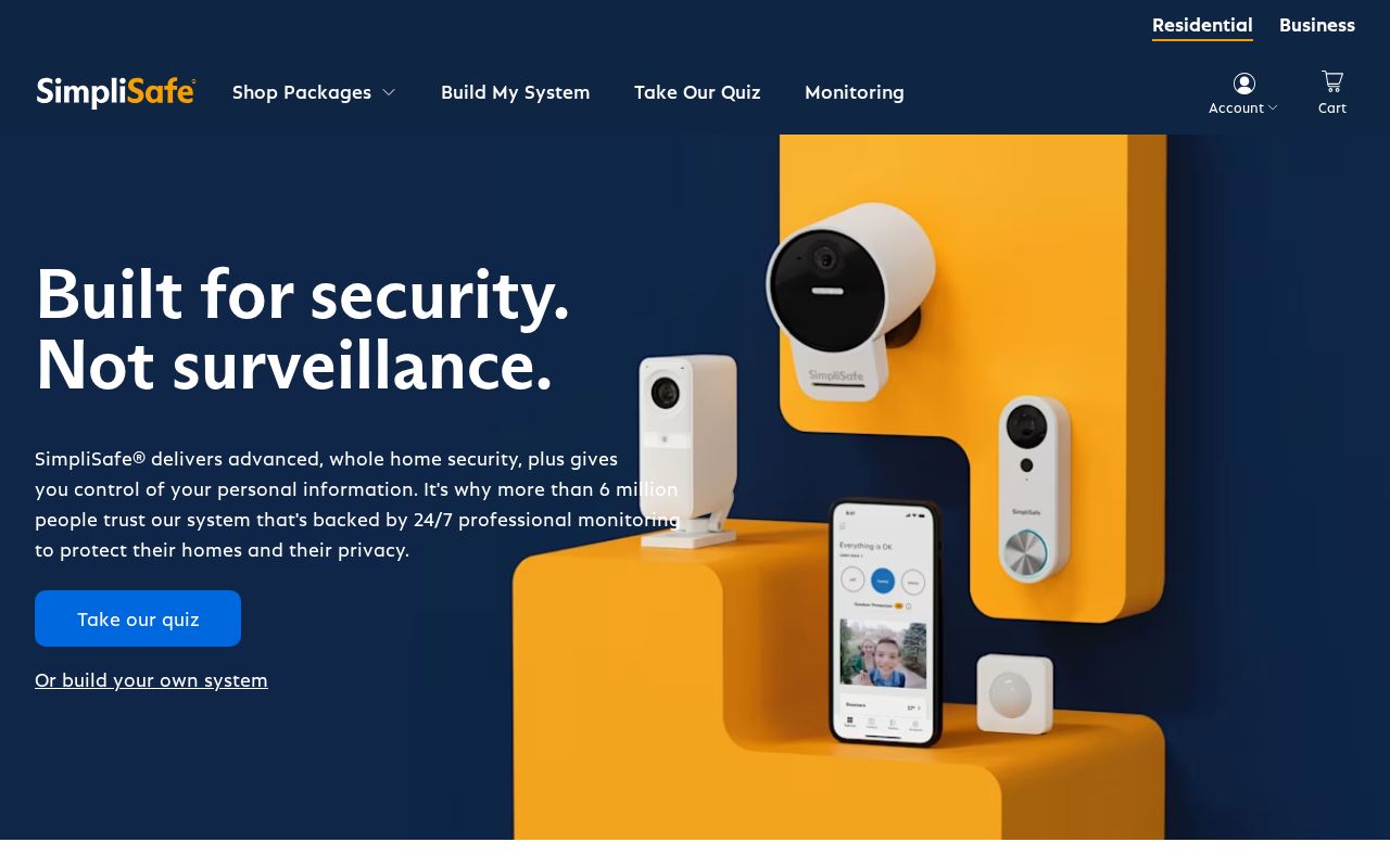 Screenshot of simplisafe.com