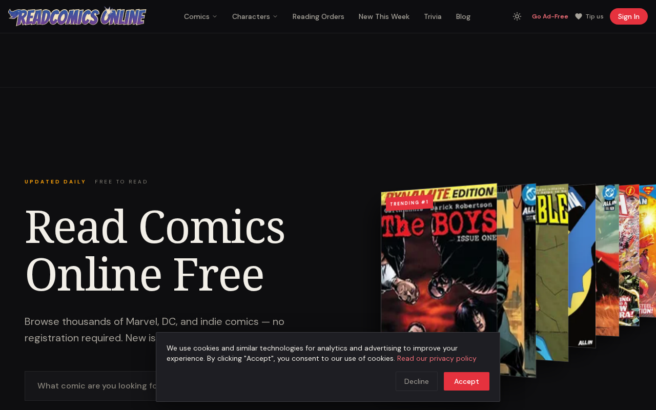 Screenshot of readcomicsonline.lol