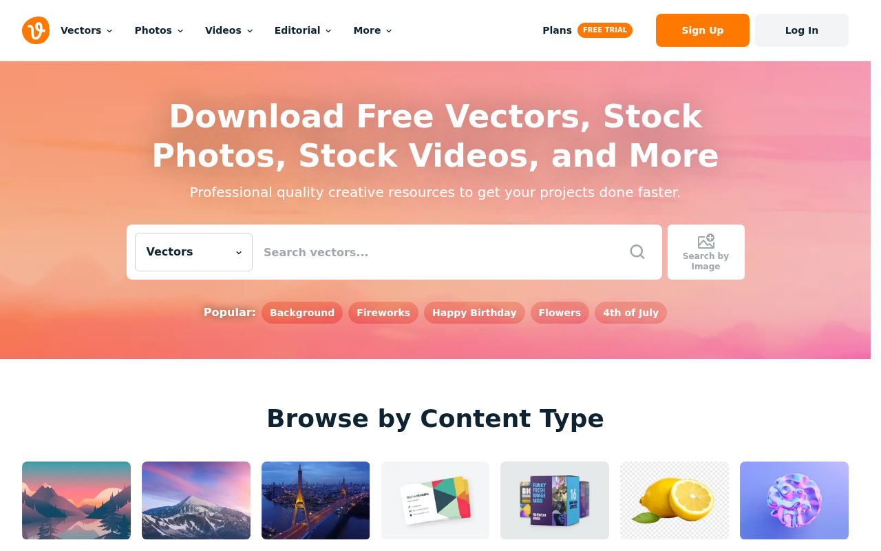 Screenshot of vecteezy.com