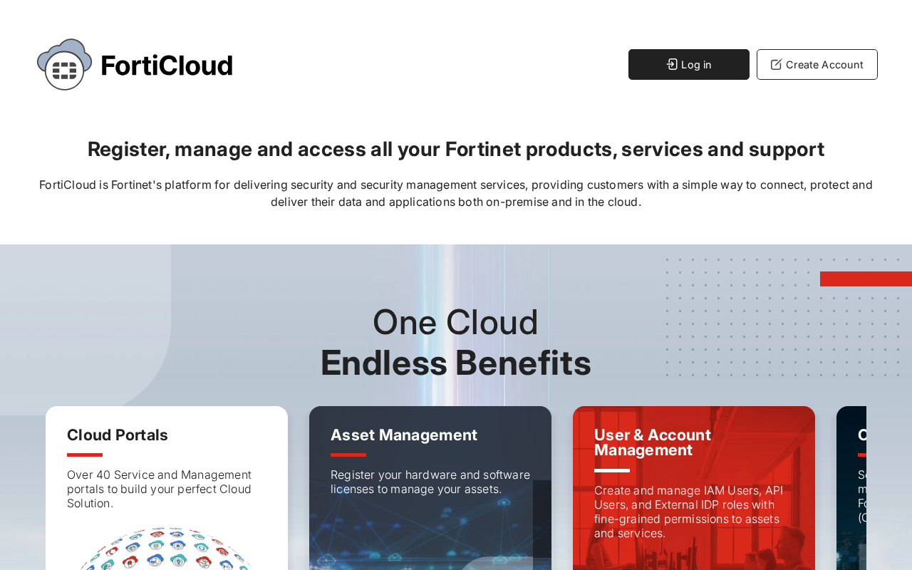 Screenshot of forticloud.com