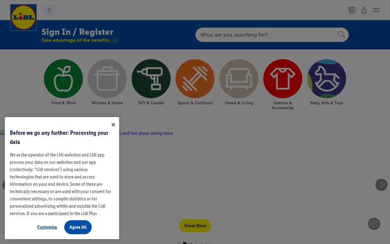 Captured page preview of lidl.com