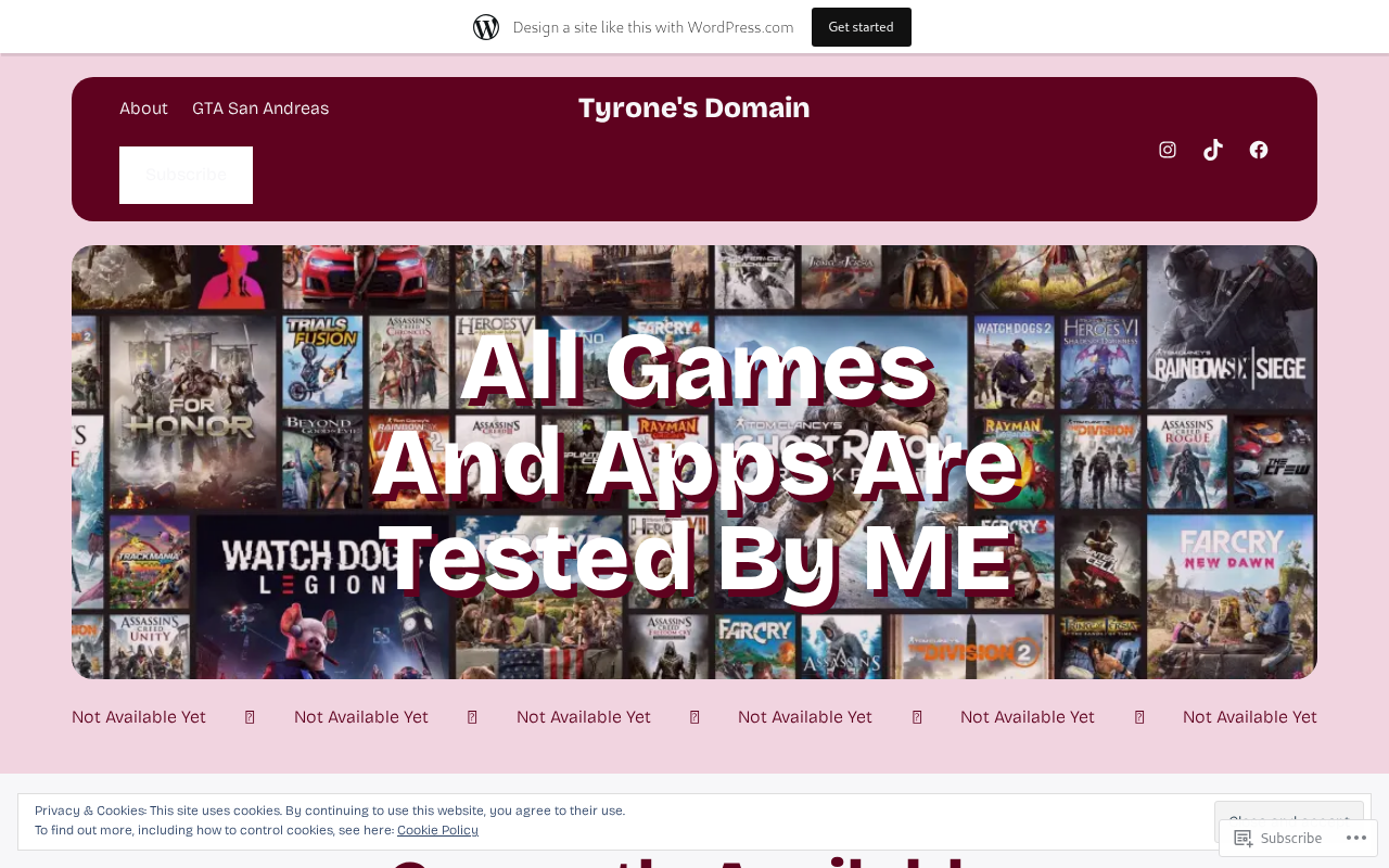 Screenshot of tyronedomain.wordpress.com