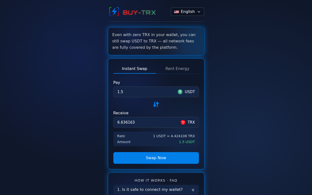Screenshot of buy-trx.com