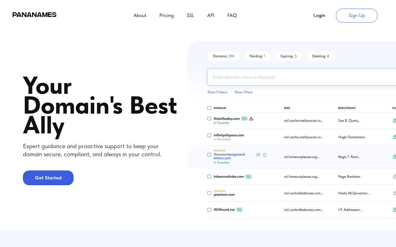 Screenshot of pananames.com