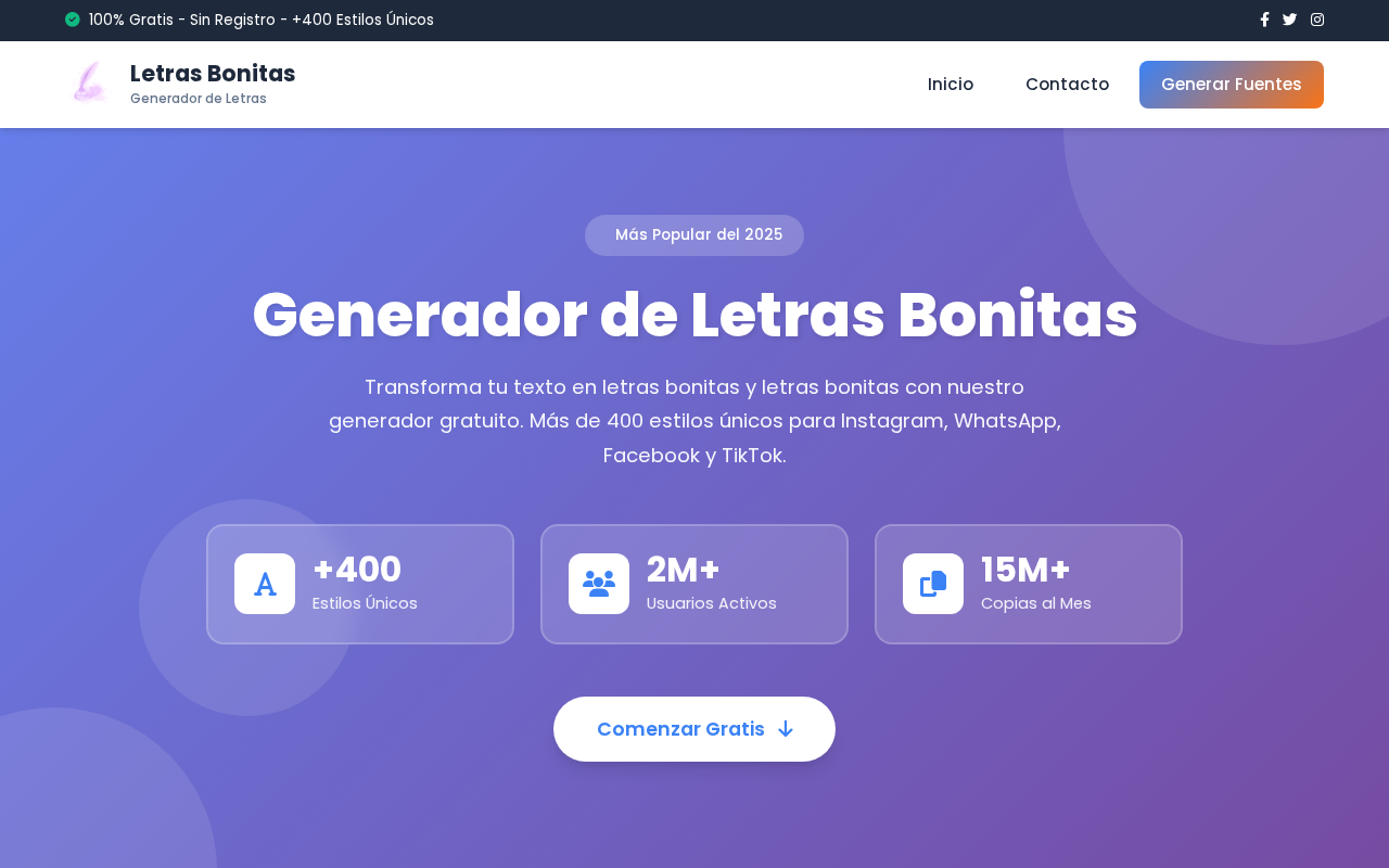 Screenshot of letrasbonitas.dev