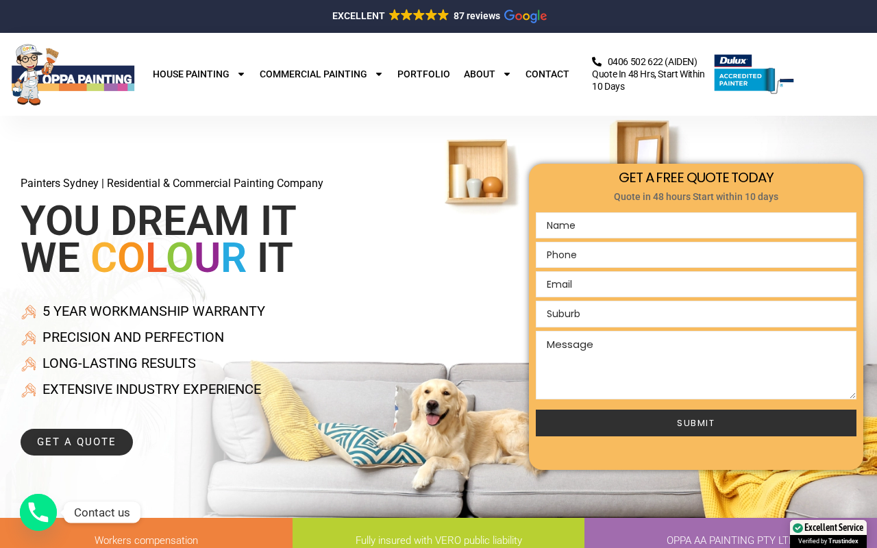 Captured page preview of oppapainting.com.au