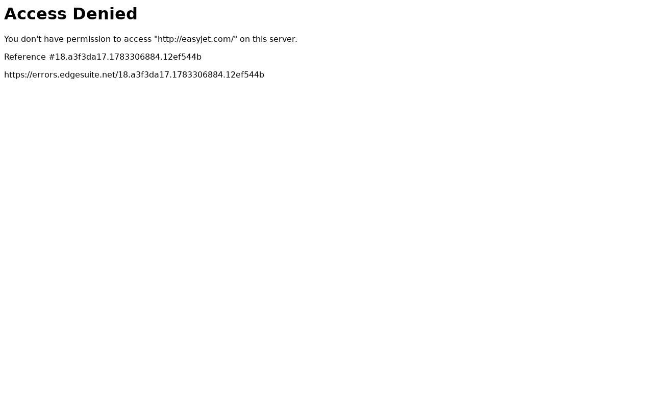 Screenshot of easyjet.com