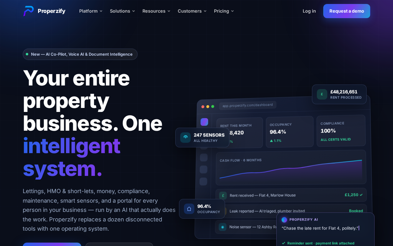 Screenshot of properzify.com