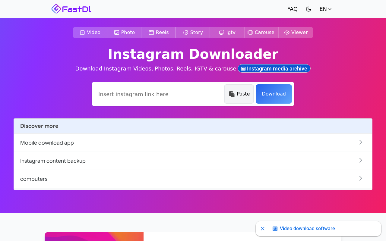 Screenshot of fastdl.app