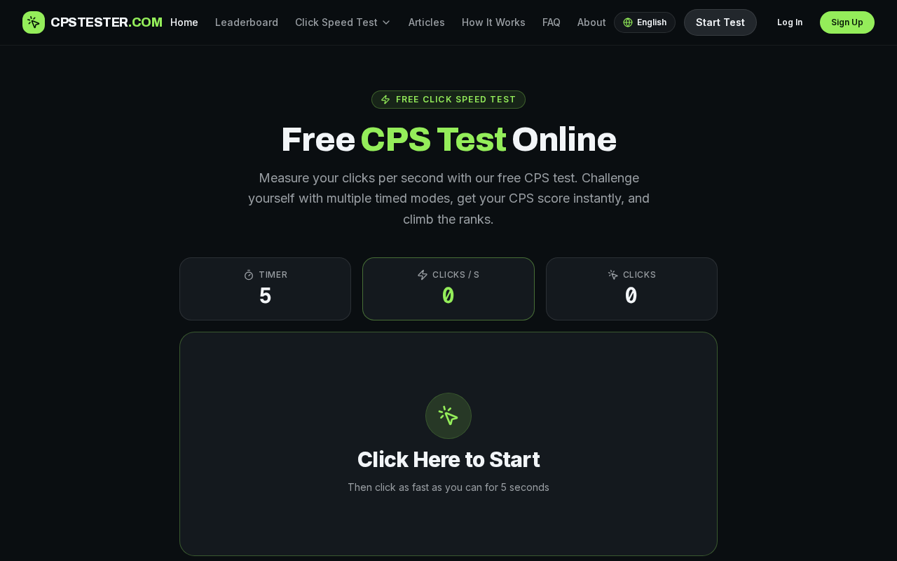 Screenshot of cpstester.com