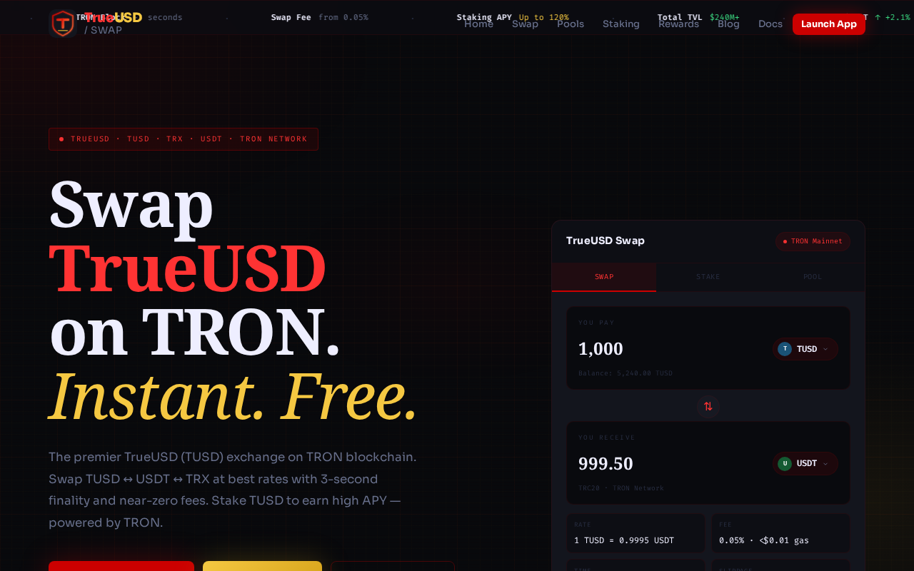 Screenshot of trueusd-swap.org