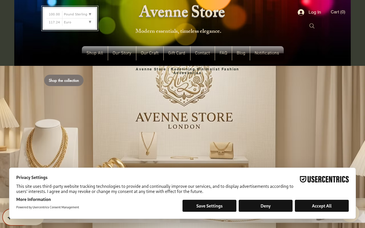 Screenshot of avenne.store