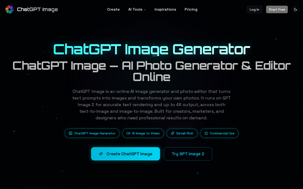 Screenshot of www.chatgptimage.app