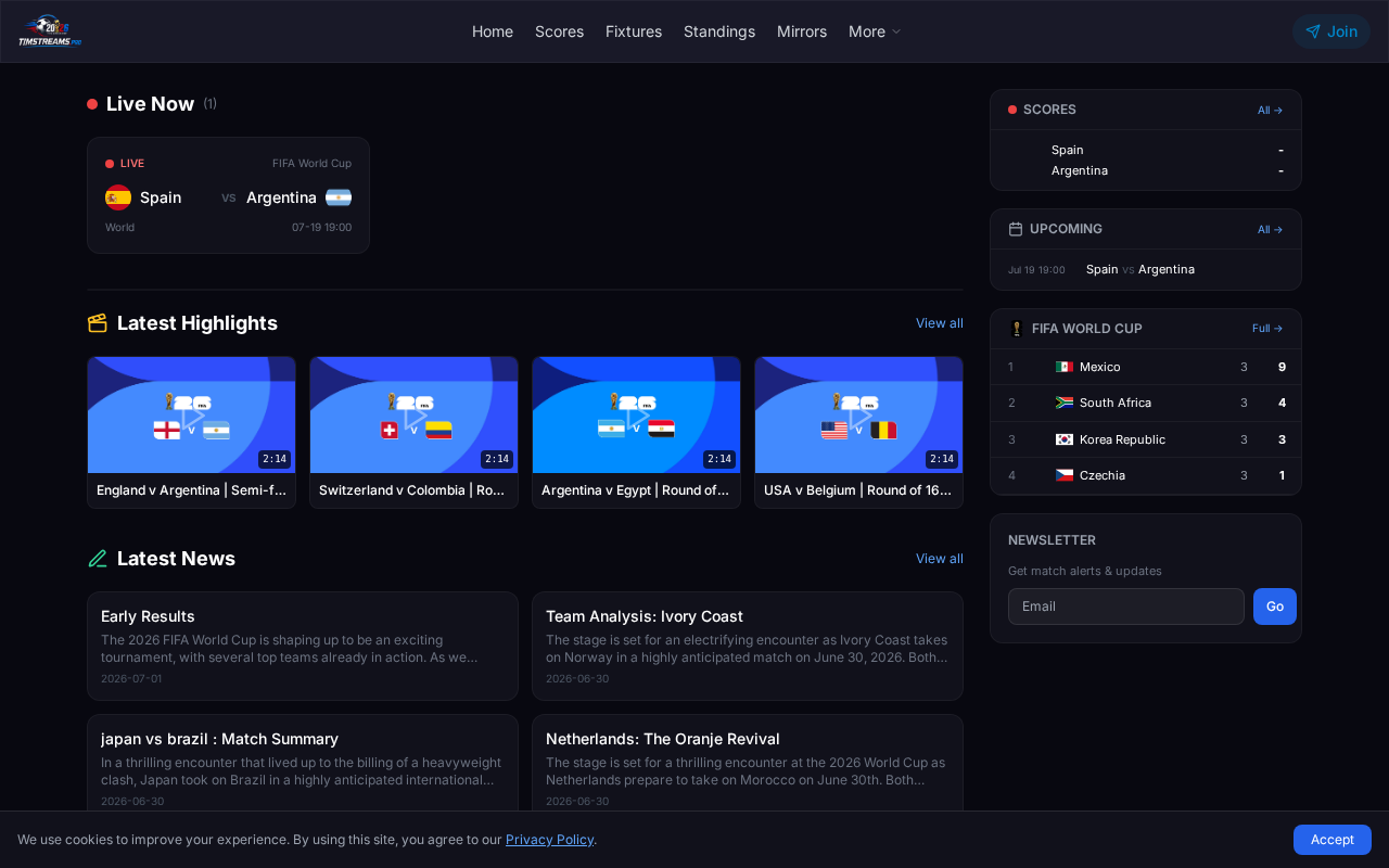 Captured page preview of timstreams.best