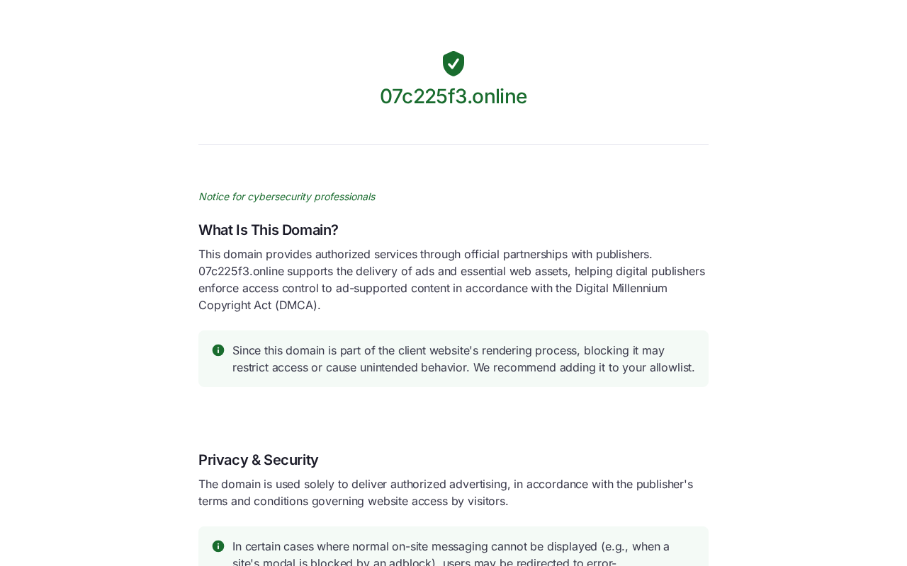 Screenshot of 07c225f3.online