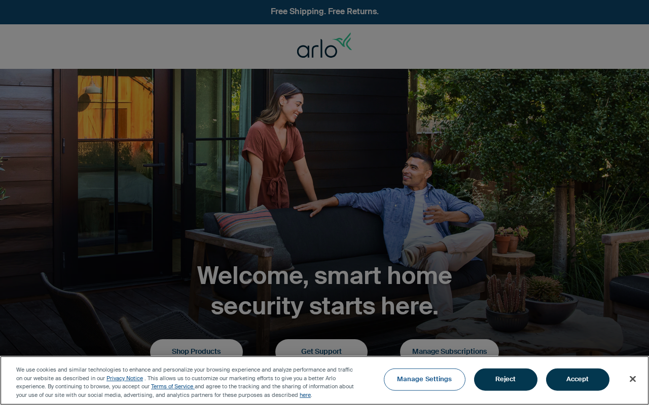 Screenshot of arlo.com
