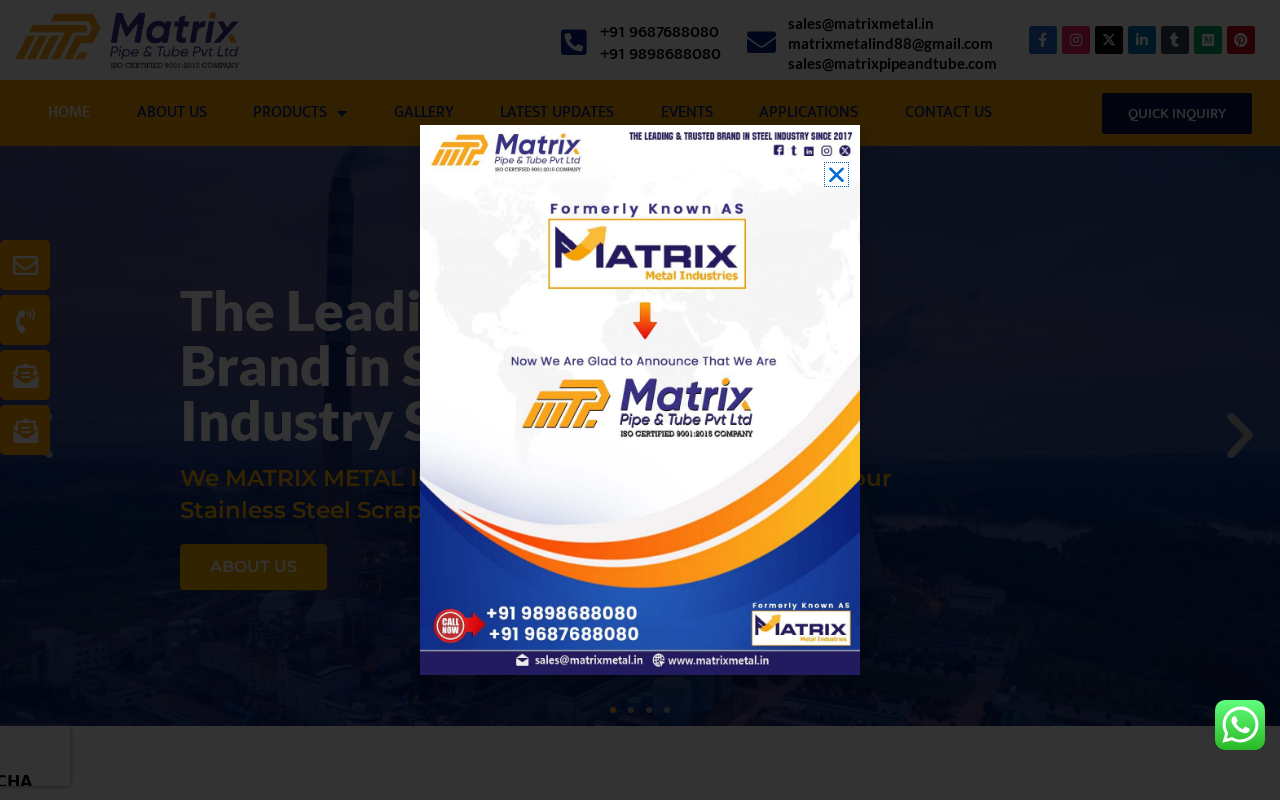 Screenshot of matrixmetal.in