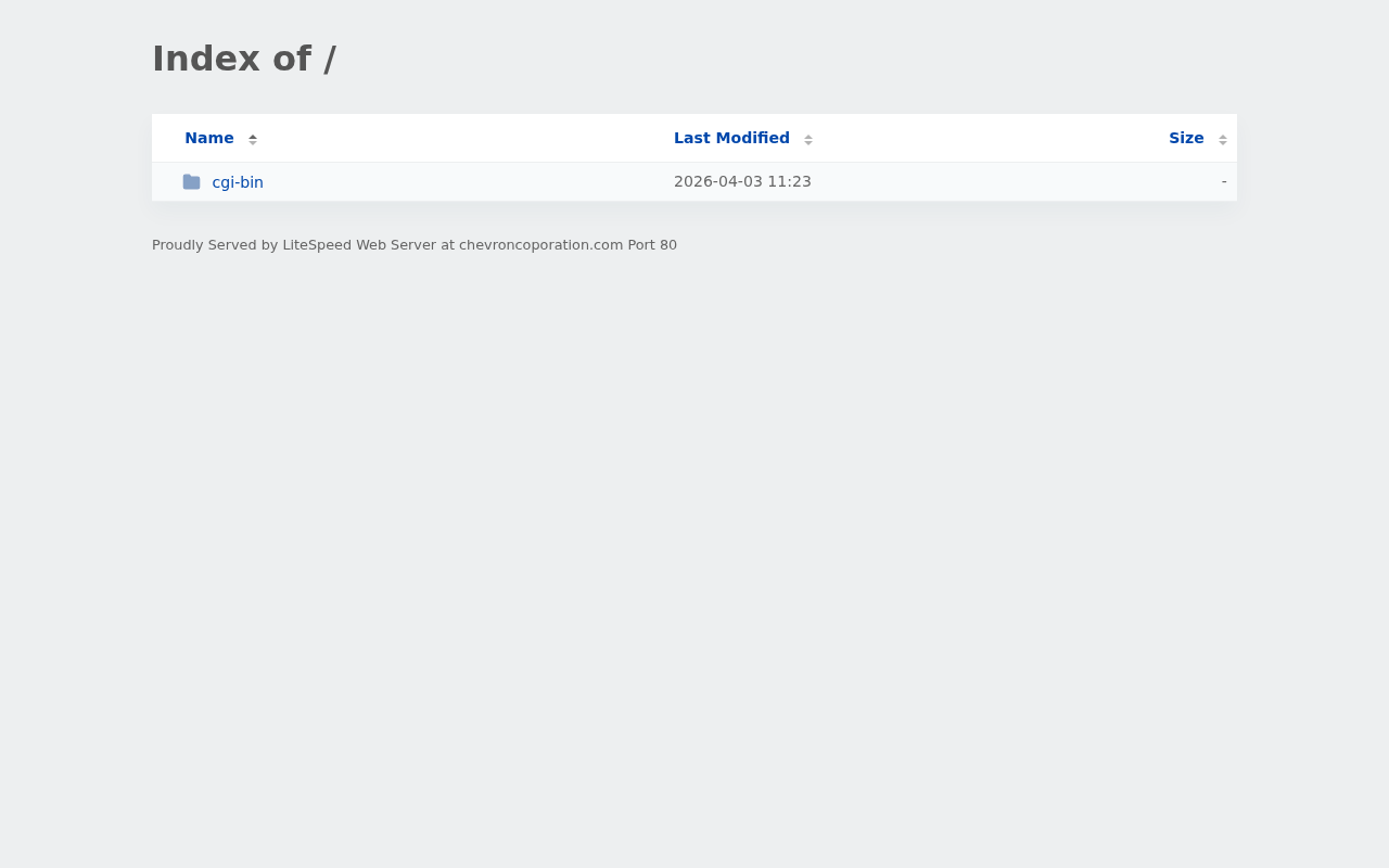 Screenshot of chevroncoporation.com