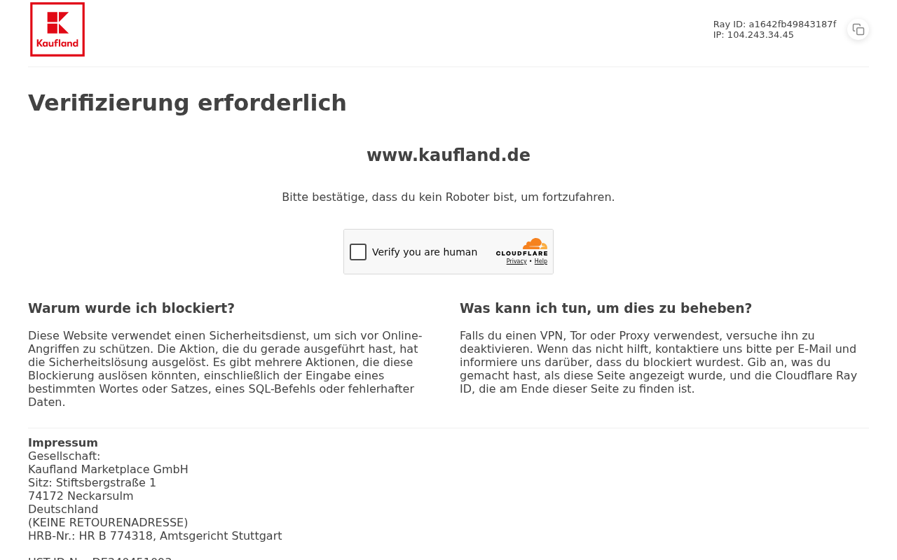 Screenshot of kaufland.de