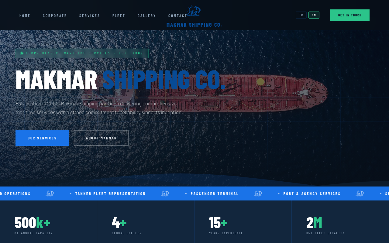 Screenshot of makmarshipping.com