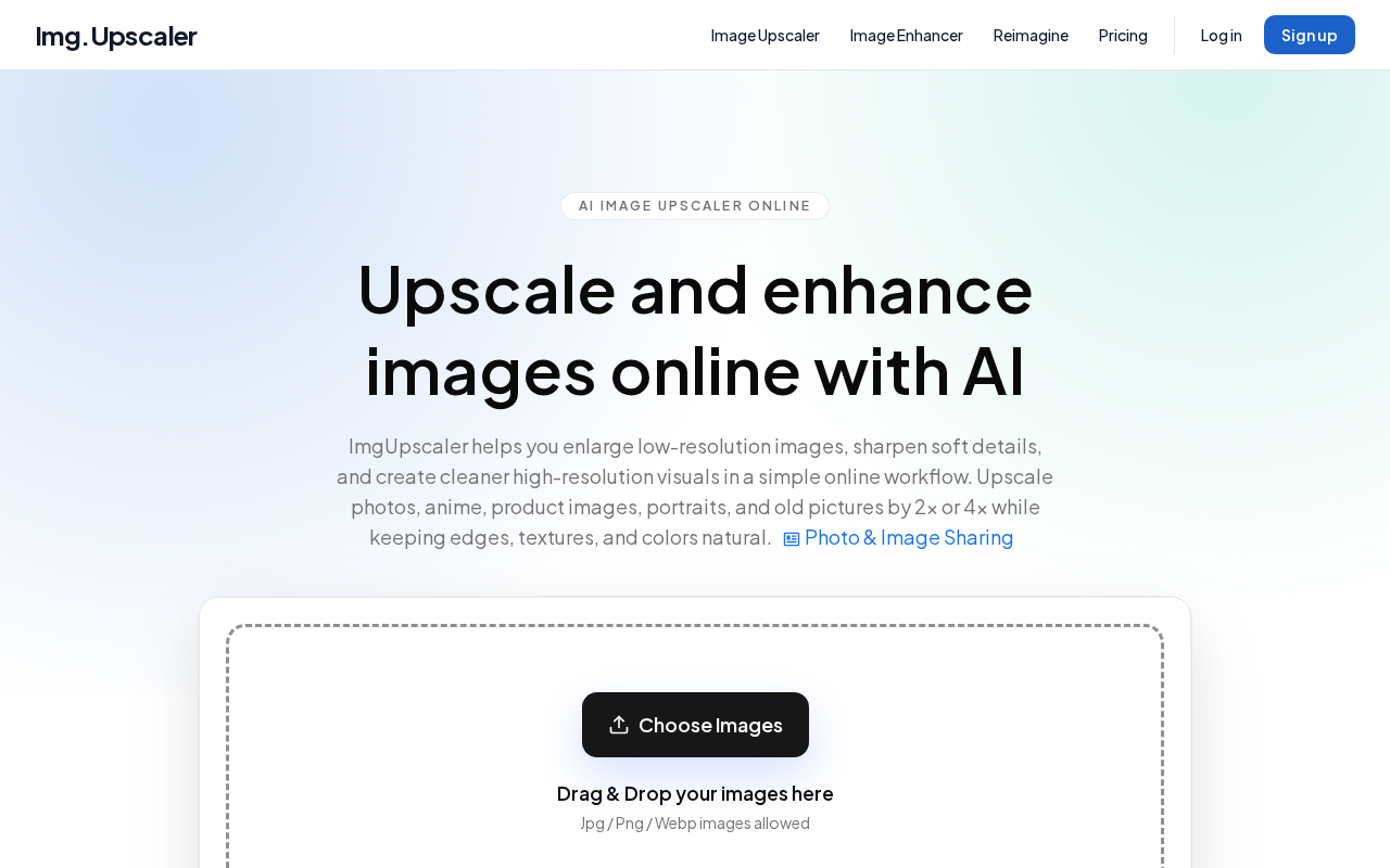 Screenshot of imgupscaler.com
