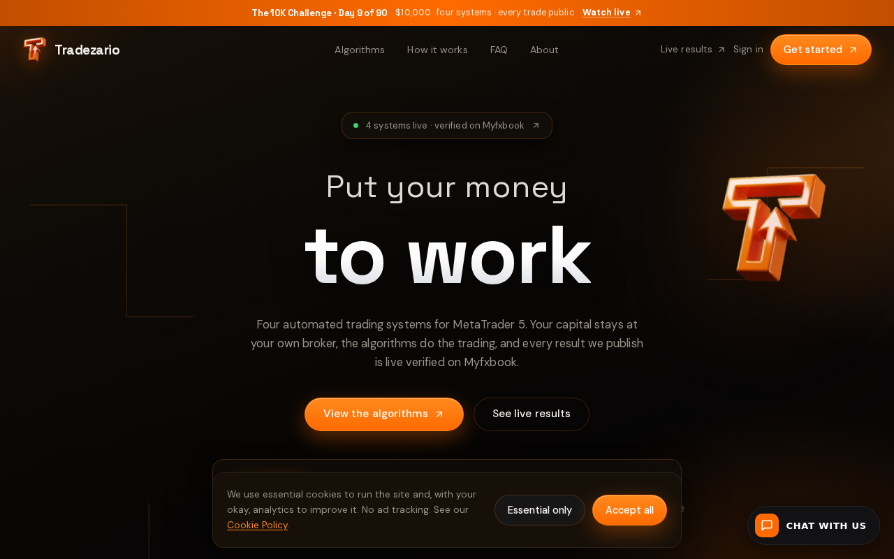 Captured page preview of tradezario.com