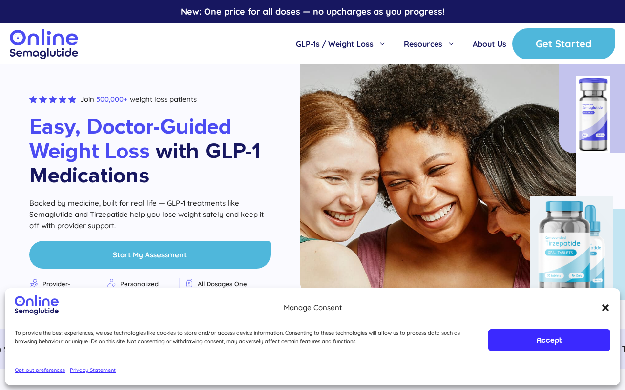 Screenshot of onlinesemaglutide.org