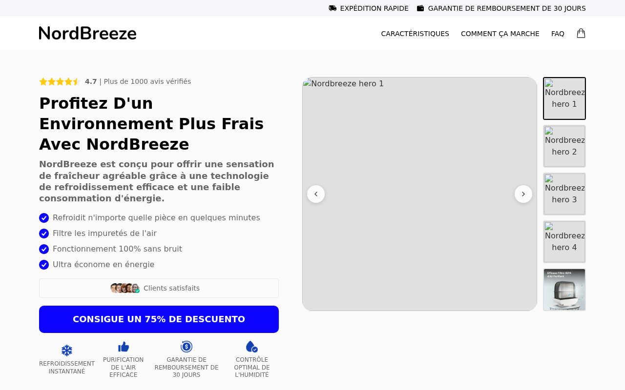 Screenshot of nordbreezeshop.fr