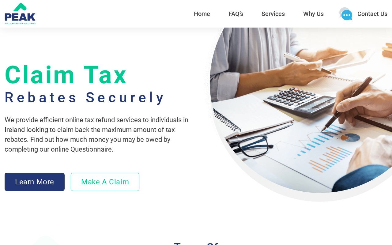 Screenshot of peakaccountingtaxsolutions.com