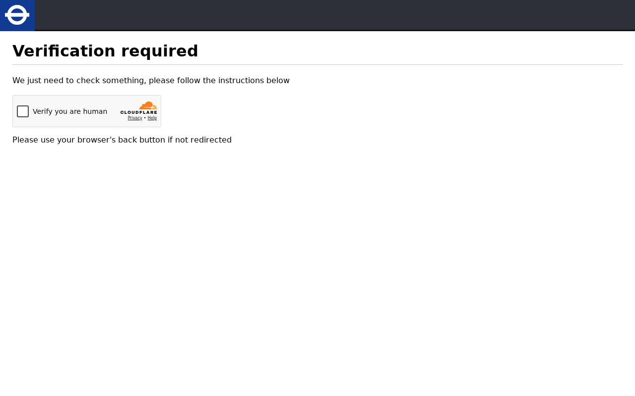 Screenshot of tfl.gov.uk