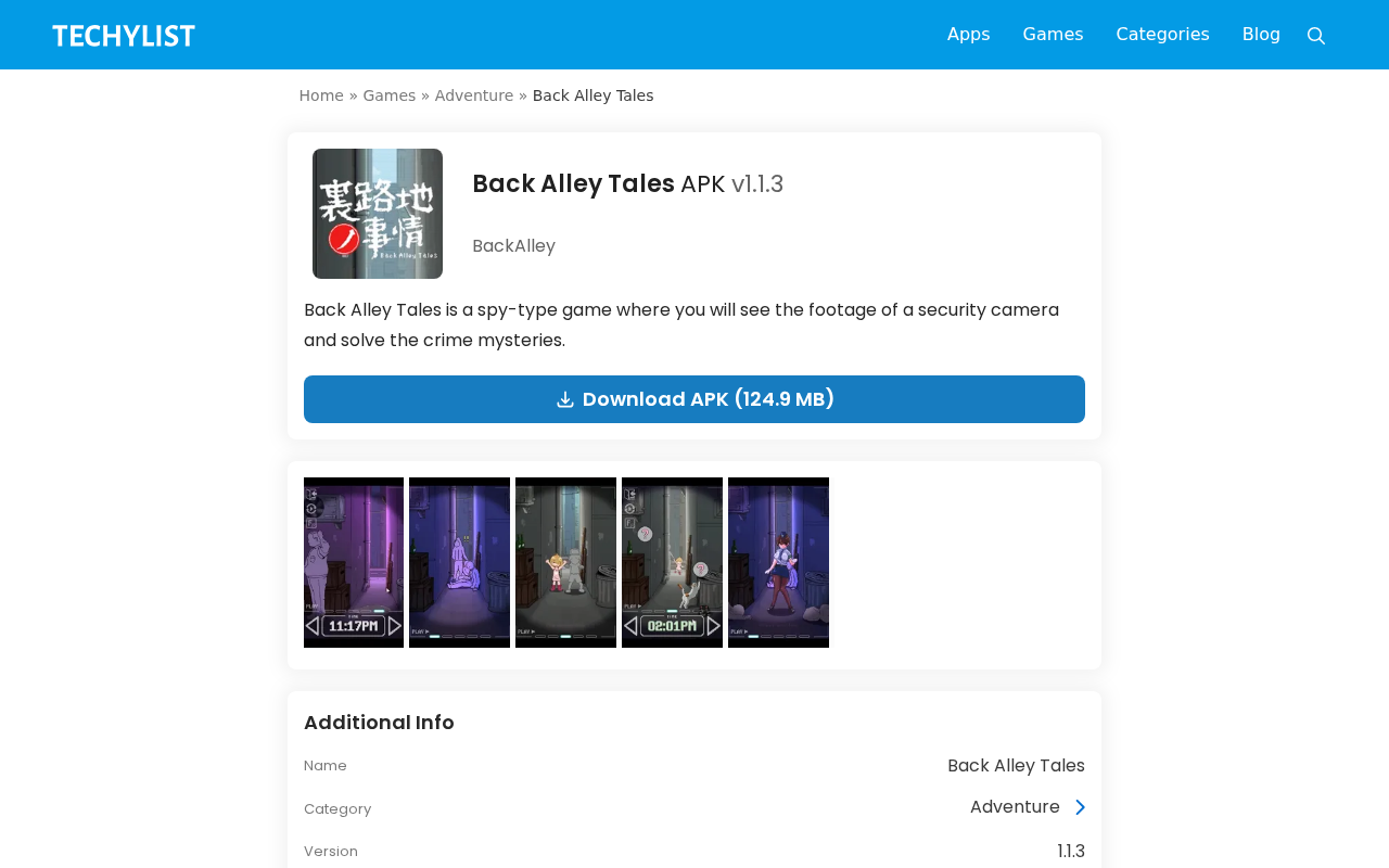 Captured page preview of back-alley-tales.techylist.com