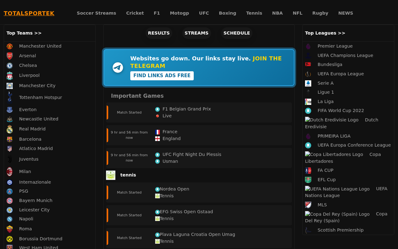 Captured page preview of totalsportek24.is