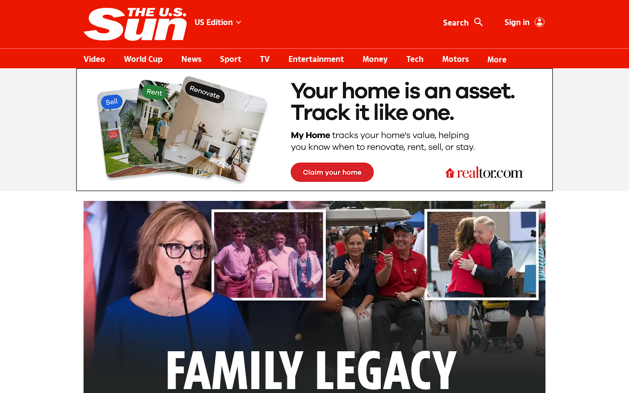 Screenshot of the-sun.com