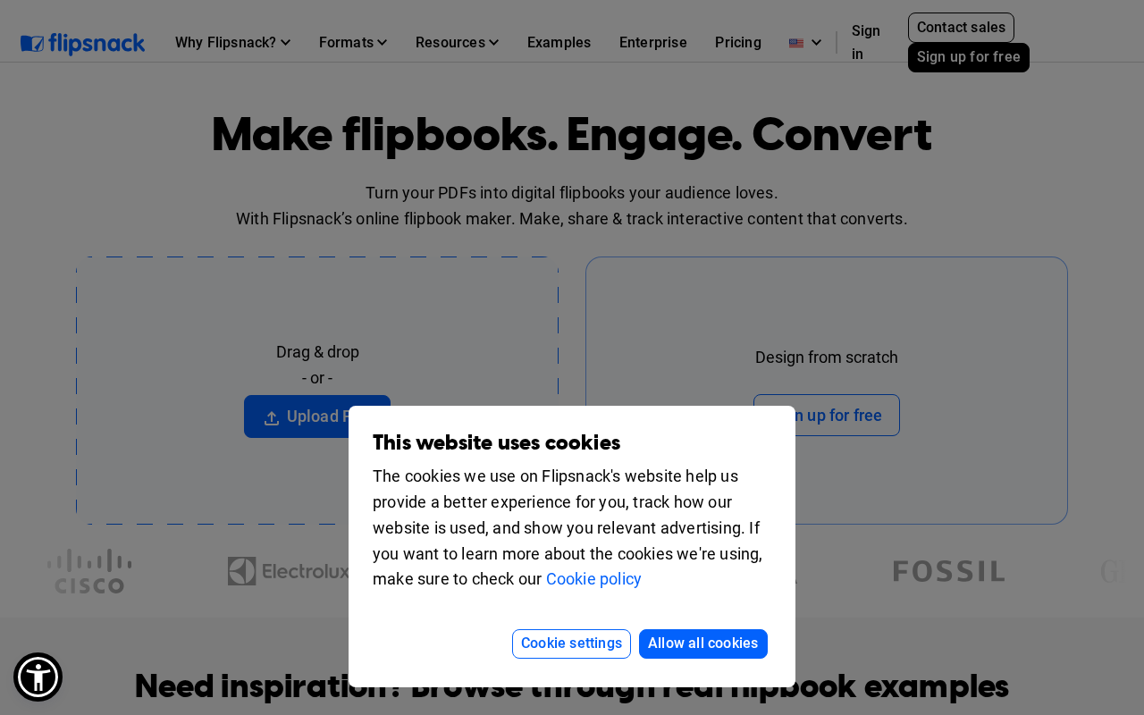 Screenshot of flipsnack.com