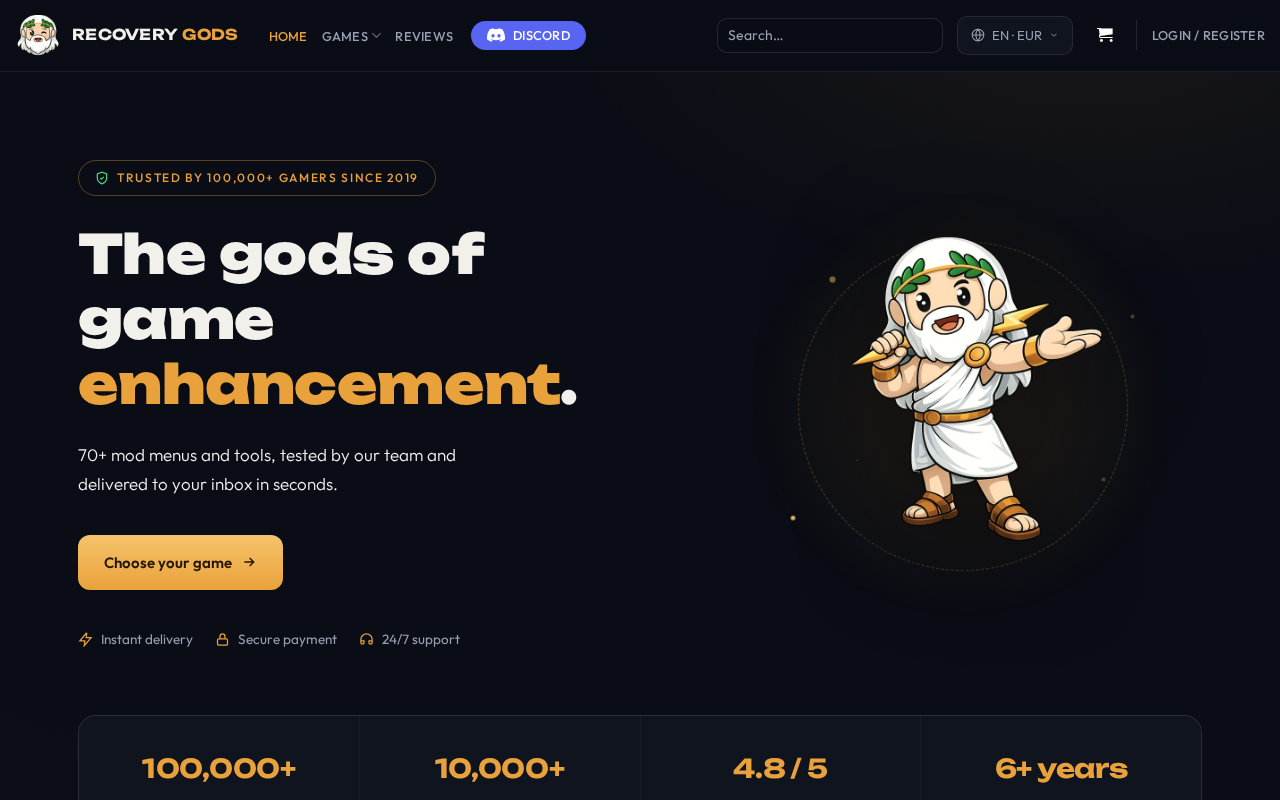 Screenshot of recoverygods.xyz