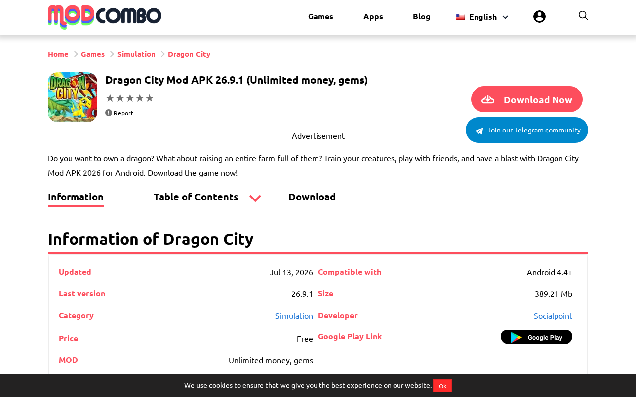 Screenshot of dragon-city-1.modcombo.com