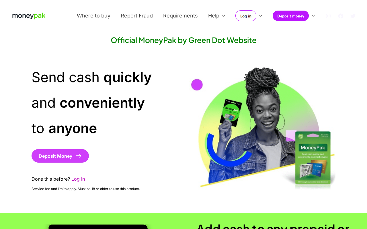Screenshot of accept-moneypak.com