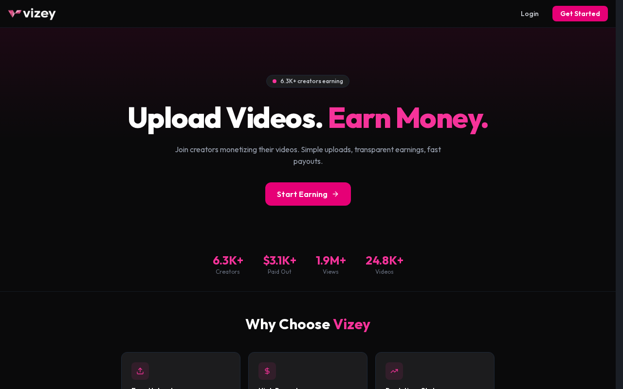 Captured page preview of vizey.net
