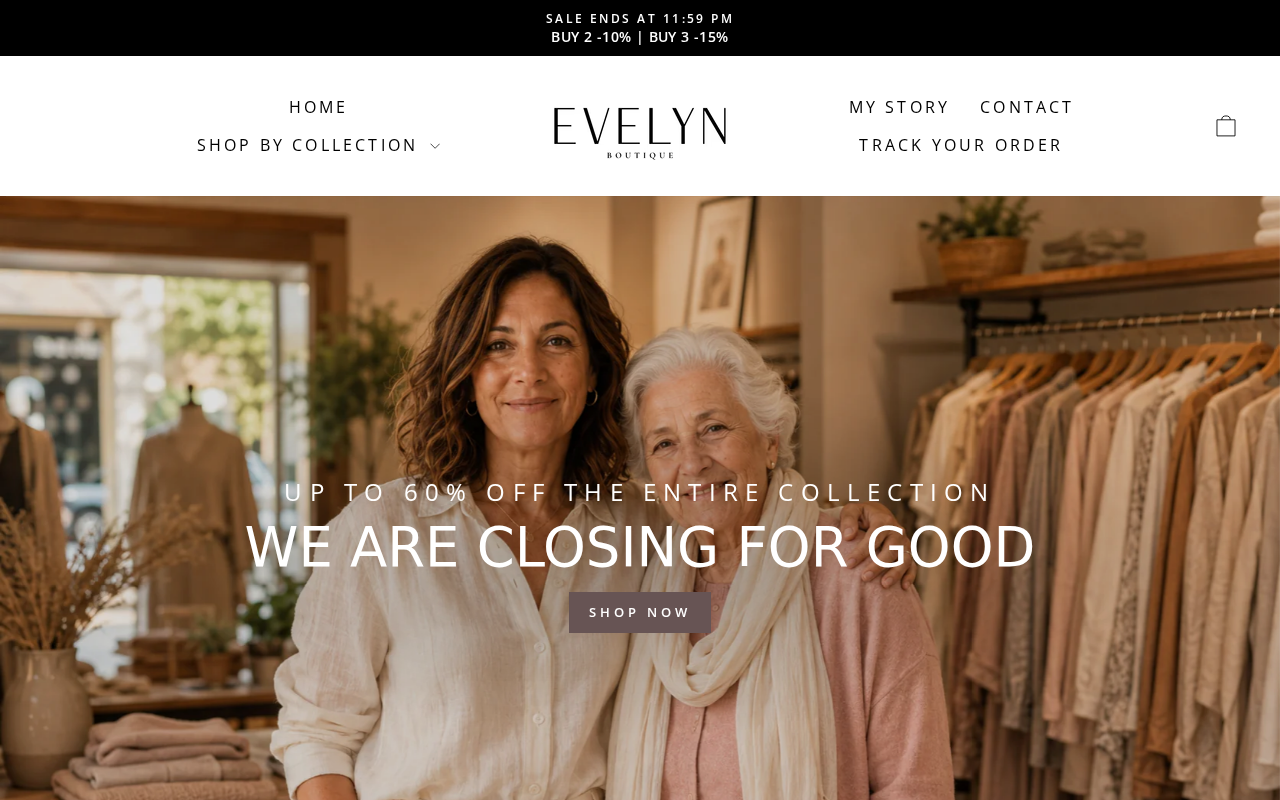 Screenshot of shopdearevelyn.com