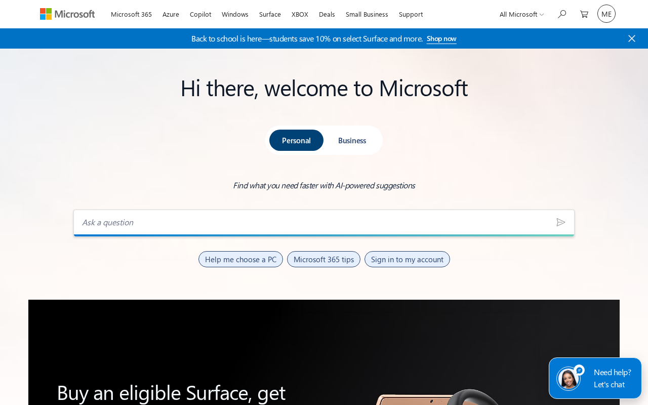 Screenshot of microsft.com